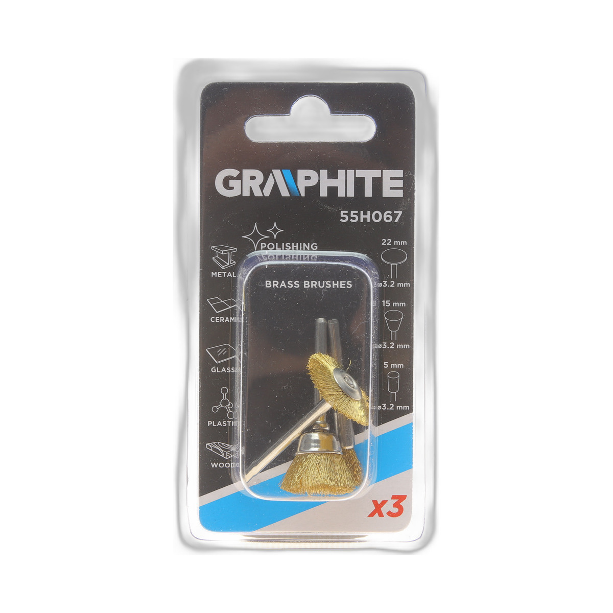 Набір для шліфувальної машини з латуні 3 од. Graphite