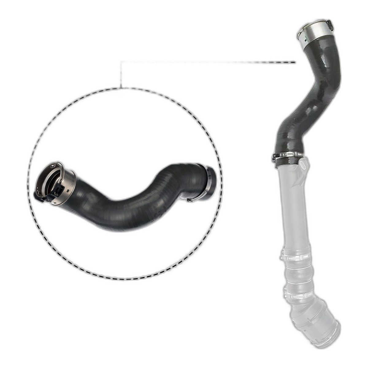 Патрубок інтеркулера Renault Kangoo 1.5 DCI 08- (довгий) Gates