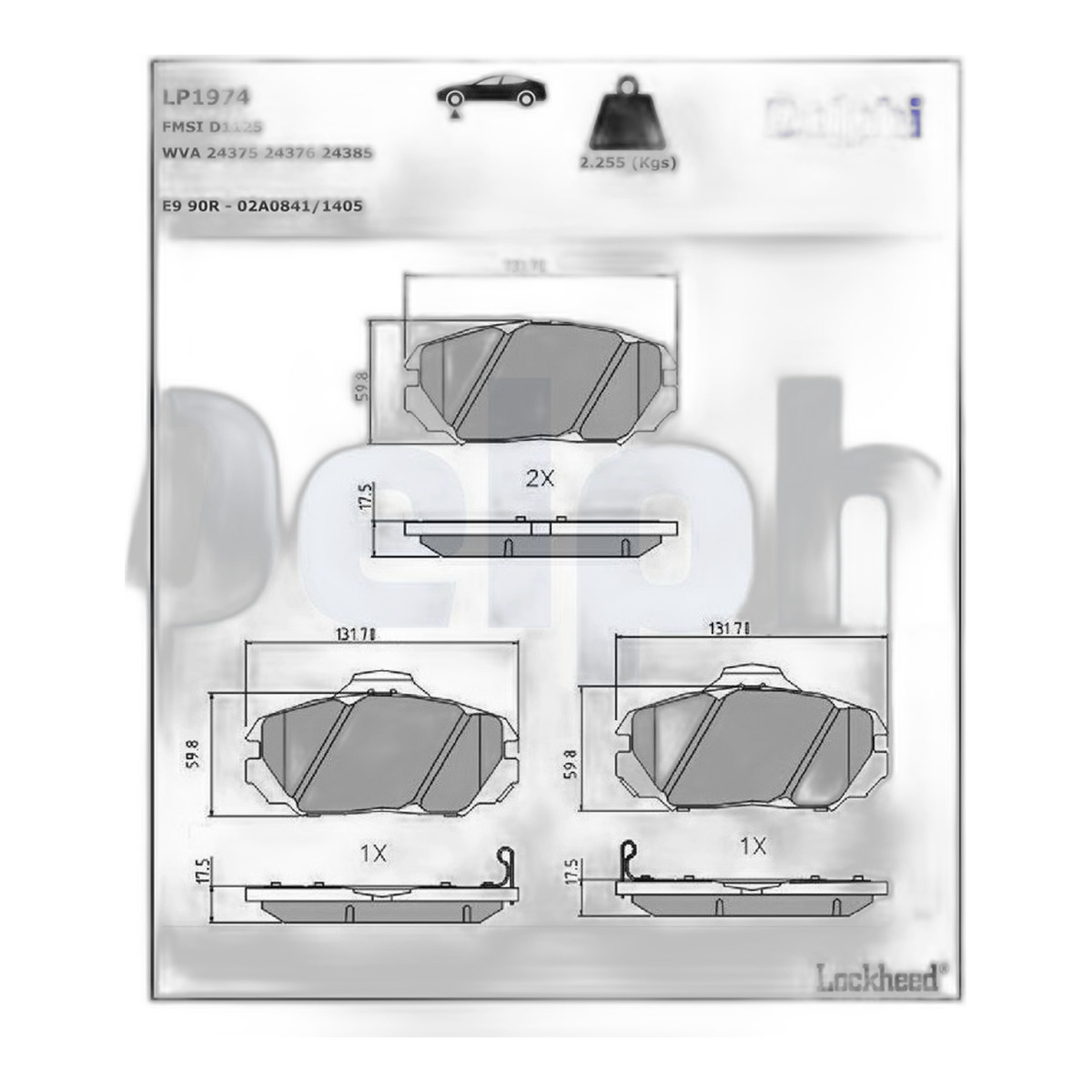 Комплект гальмівних колодок передн , HONDA CIVIC VIII, HYUNDAI GRANDEUR, SONATA V, KIA OPIRUS 1.6-3.8 01.05-05.13