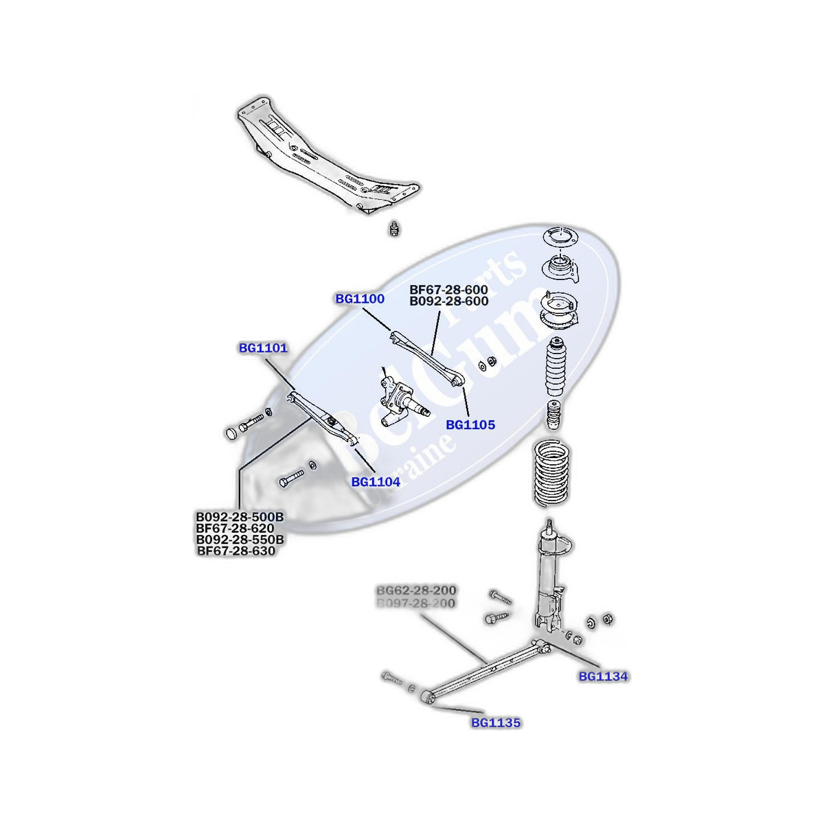 Сайлентблок важеля (заднього) Mazda 323/626, 85-94 (d=14mm) (поперечного) BelGum Parts