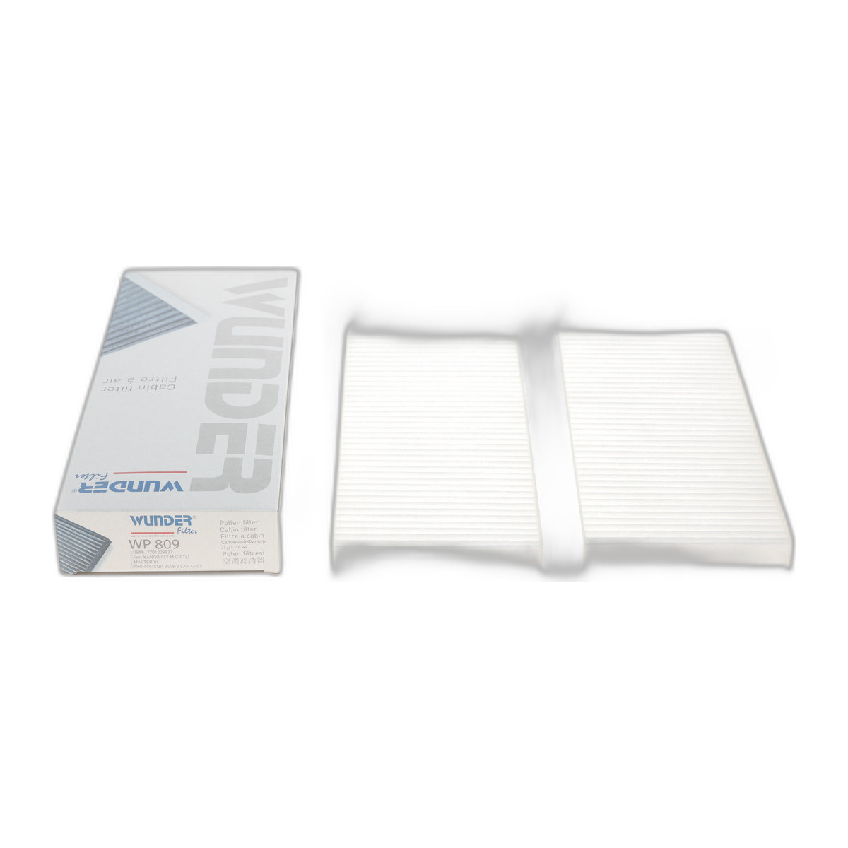 Фільтр салону Renault Kangoo 08-/ Master 10- (к-кт 2шт) Wunder Filter