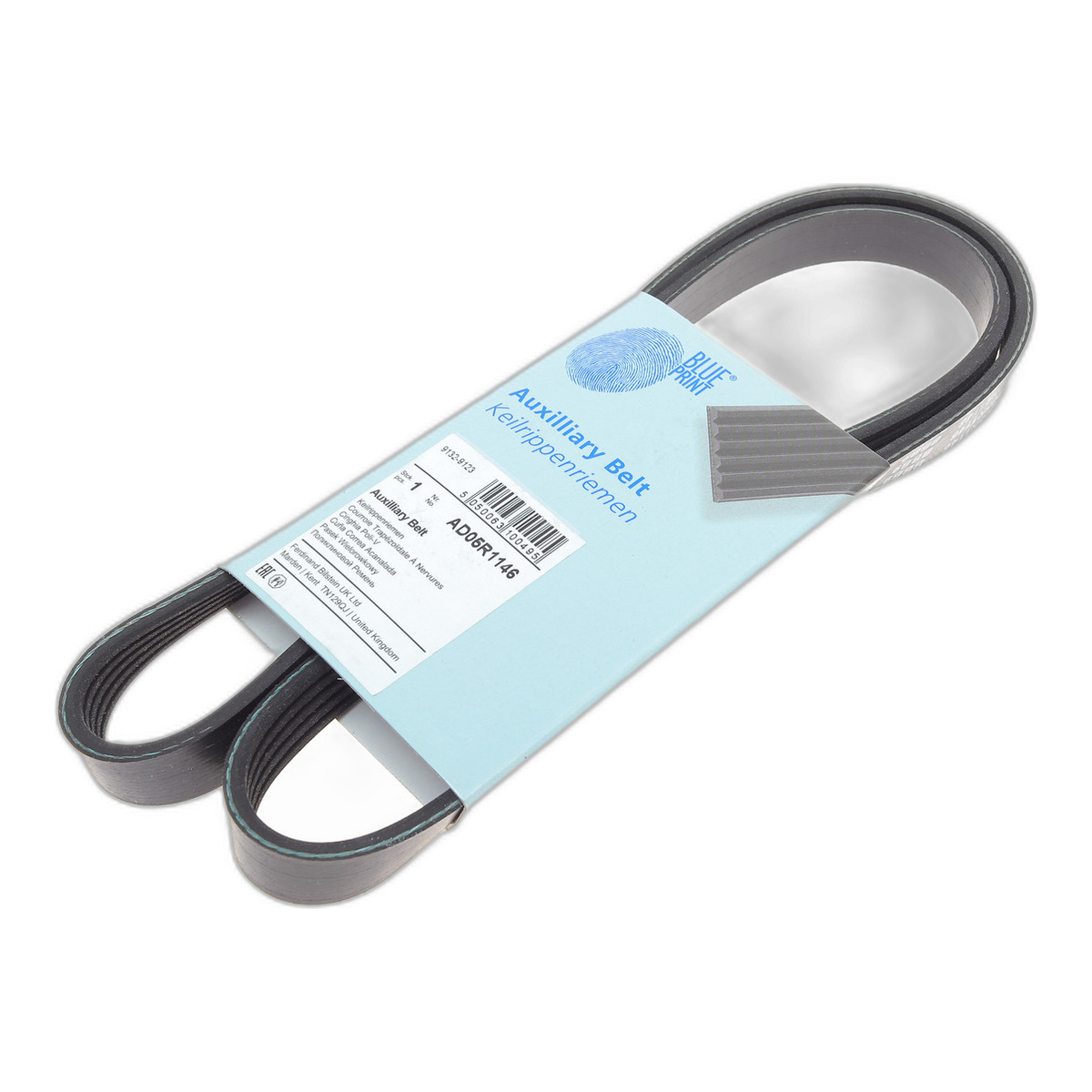 Ремінь генератора Fiat Doblo 1.4 05-/ Toyota Avensis Verso/ Previa 2.0 01-09 (5PK1146) Blue Print фото 2
