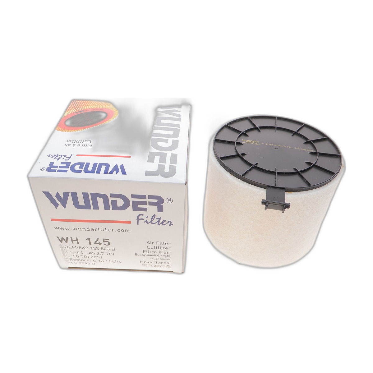 Фільтр повітряний Audi A4/A5 2.7-3.2TFSI 07- Wunder Filter