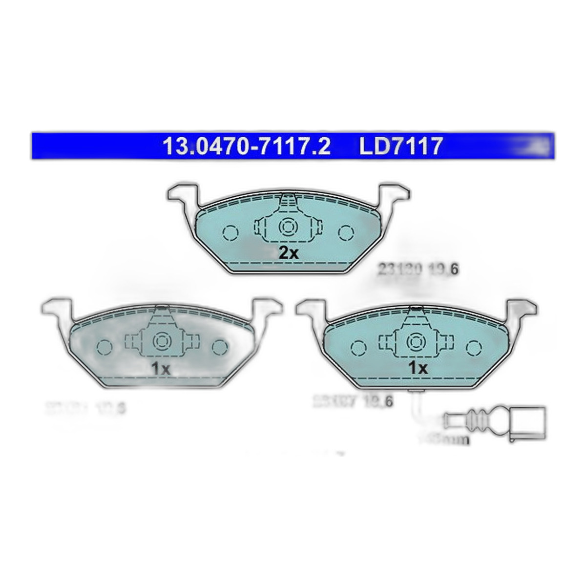 Керамічні гальмівні колодки передн , AUDI A2, A3, SEAT ALTEA, ALTEA XL, LEON, TOLEDO II, TOLEDO III, SKODA FABIA I, FABIA I PRAKTIK, FABIA II, OCTAVIA I, OCTAVIA II, ROOMSTER 1.0-Electric 12.95-