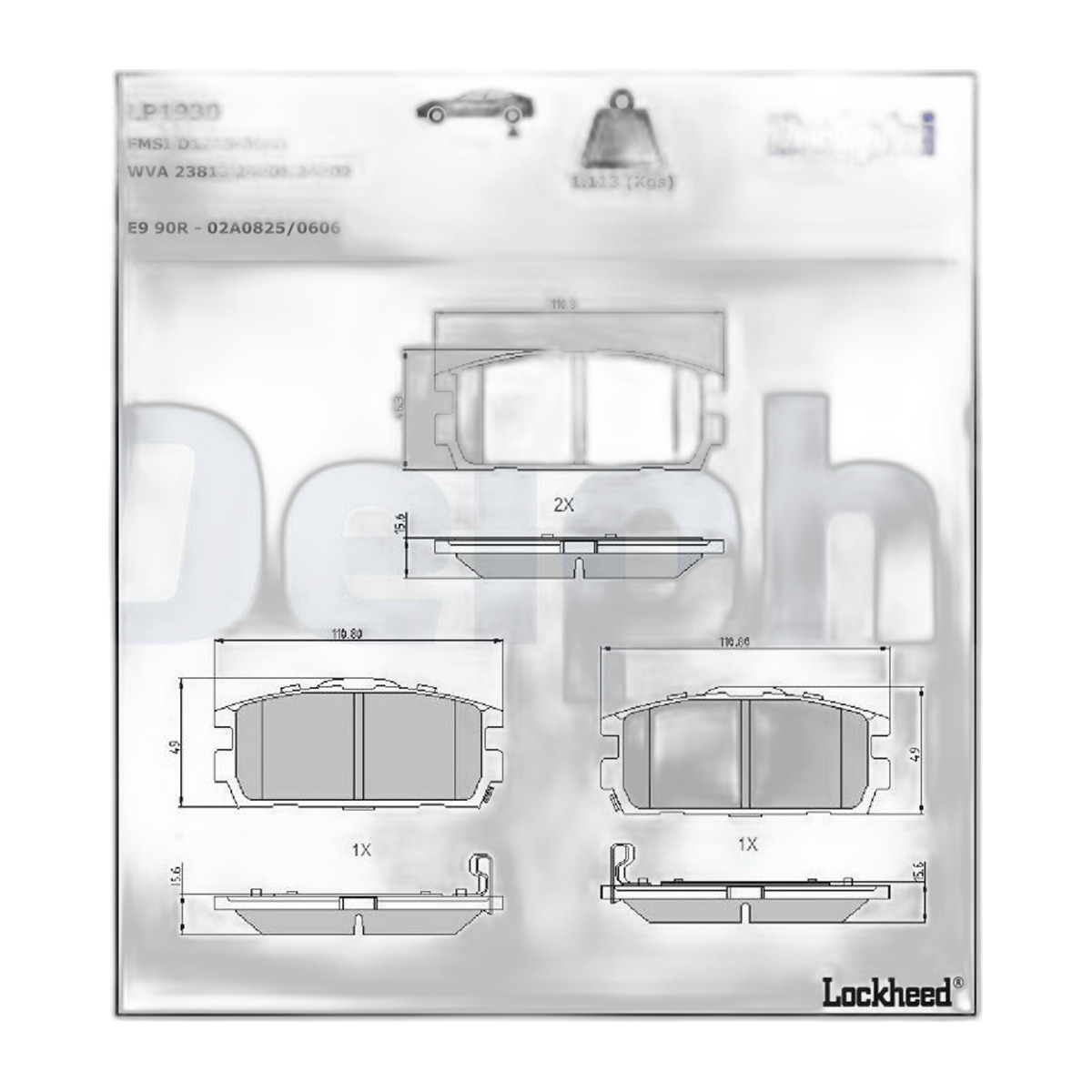 Комплект гальмівних колодок задн , HYUNDAI TERRACAN 2.5D/2.9D/3.5 11.01-12.06