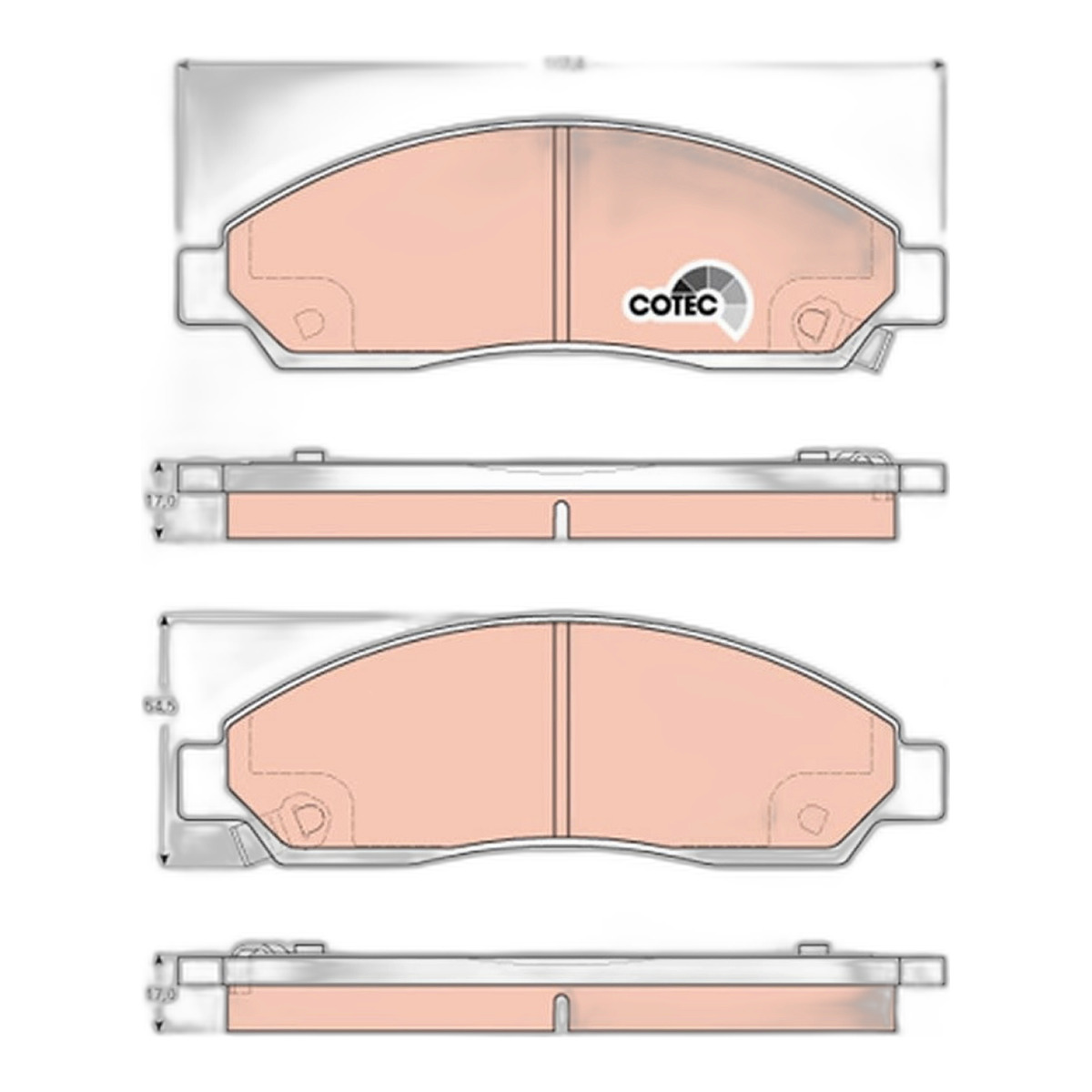 Комплект гальмівних колодок передн , CHEVROLET COLORADO, ISUZU D-MAX I, MITSUBISHI LANCER VIII 2.0-3.7 05.02-