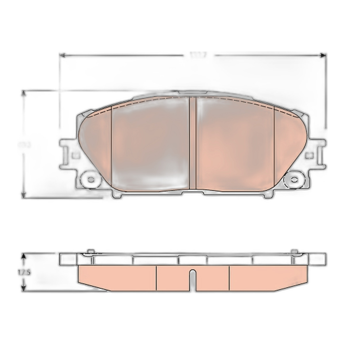 Комплект гальмівних колодок передн , GREAT WALL VOLEEX C20R, TOYOTA ALLION II, PREMIO, PRIUS C, YARIS, YARIS / VIOS 1.0-1.5H 01.05-