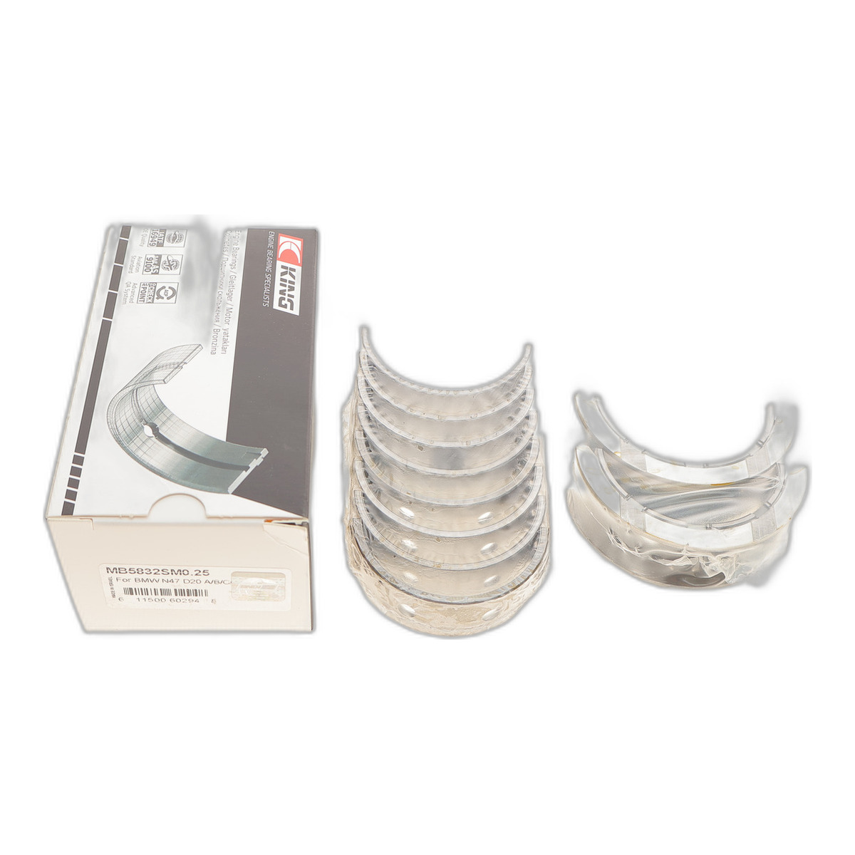 Вкладиші корінні BMW 1/2/3/4/5/X1/X3/X5 1.6/2.0d (N47) (+0.25) King