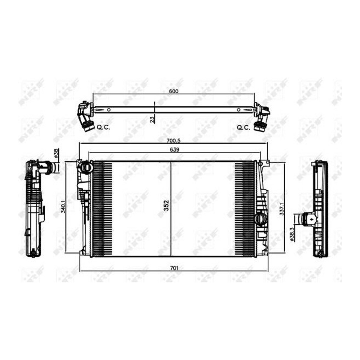 Радіатор охолодження BMW 3 (F30)/1 (F20/F21) 12-18 (N47/B47/N13) NRF