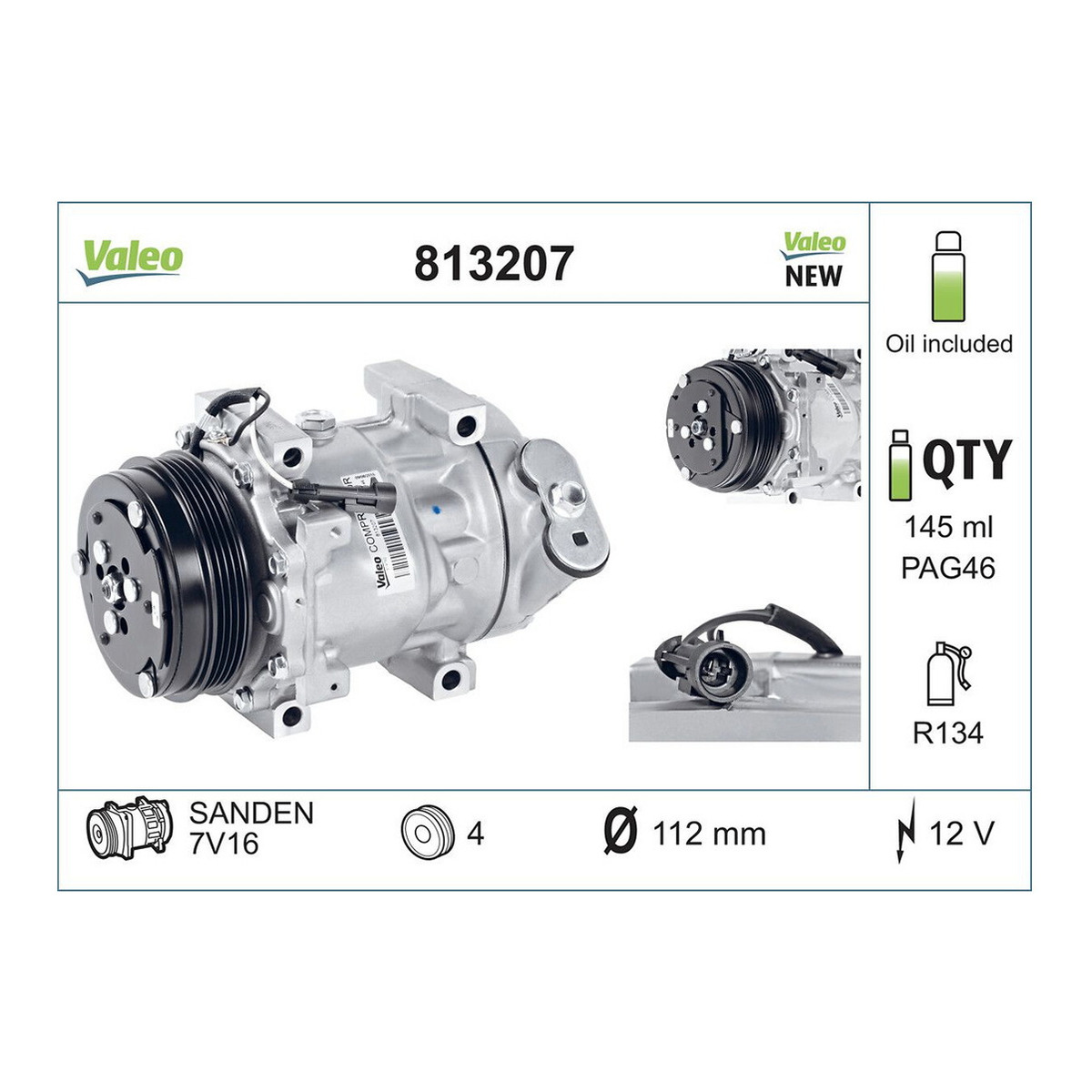 Компресор кондиціонера IVECO DAILY VI, CITROEN JUMPER III, FIAT CROMA, DUCATO, PEUGEOT BOXER 1.8-3.0D 12.01-