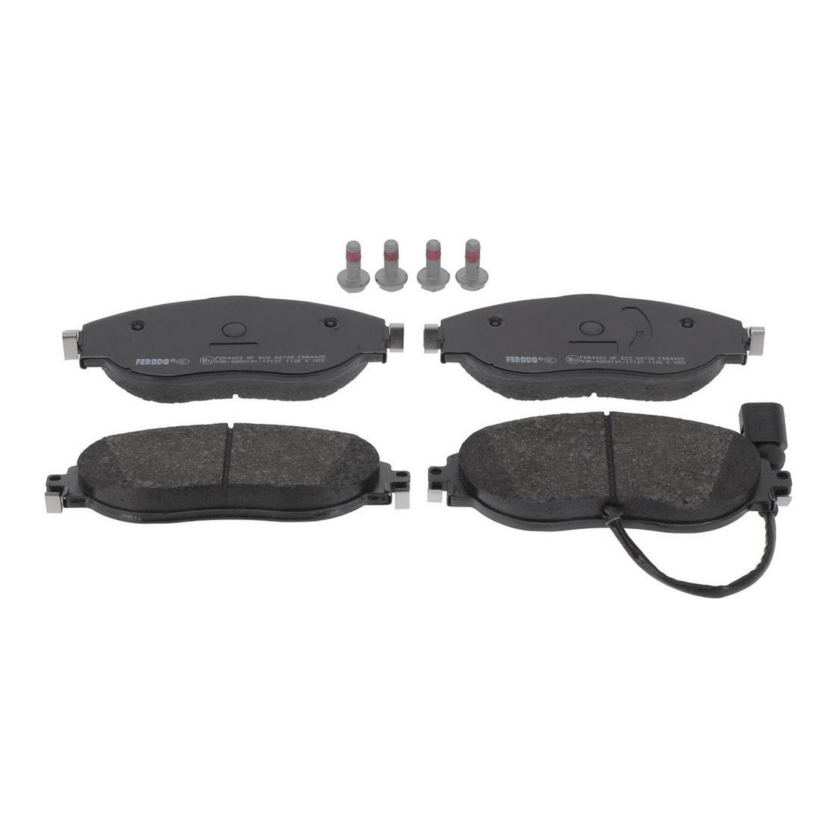 Комплект гальмівних колодок передн (з комплектуючими), SEAT ALHAMBRA, LEON, LEON SC, LEON ST, SKODA KODIAQ I, OCTAVIA III, SUPERB II, SUPERB III, VW ARTEON, ARTEON SHOOTING BRAKE 1.4-3.6 02.08-