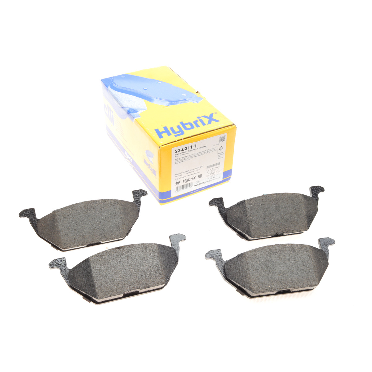 Колодки гальмівні (передні) Audi A3/Seat Toledo 96-04/Skoda Octavia 96-07/VW Golf 97-05/Polo 02- Metelli