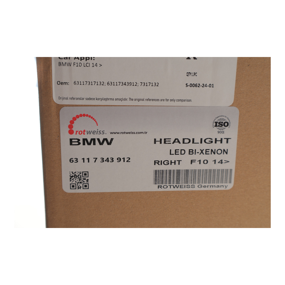 Фара (R) BMW 5 (F10) 11-16 (Bi-Xenon) Rotweiss