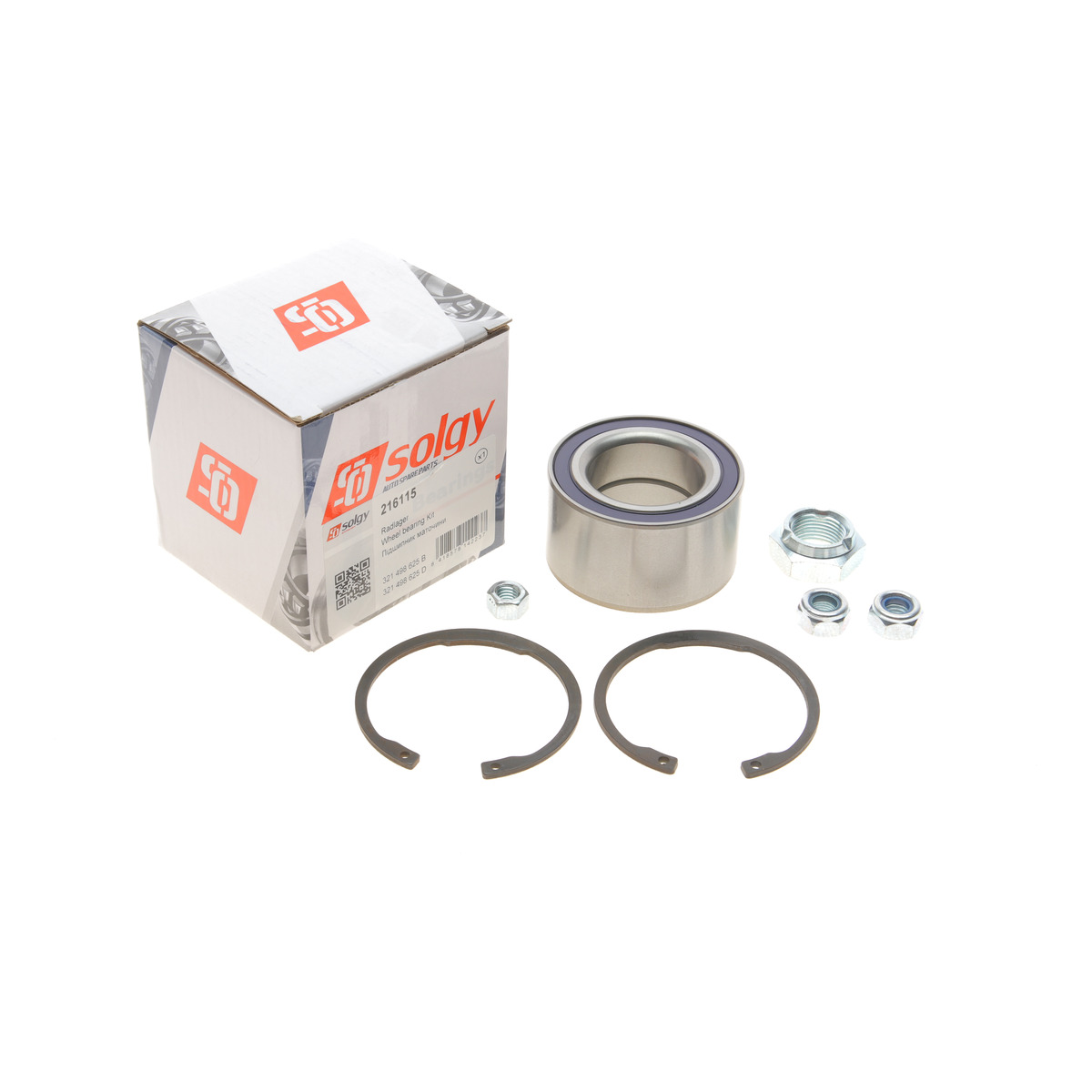 Підшипник маточини (передньої) VW Passat/Audi 80/90 74-88 (39x68x37) (к-кт) Solgy