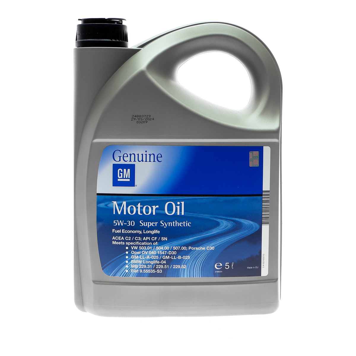 Олива 5W30 GM Super Synthetic (5L) (BMW LL-04/MB 229.31/MB 229.51/PORSCHE C30/VW 503.01/504.00/507.00) GM