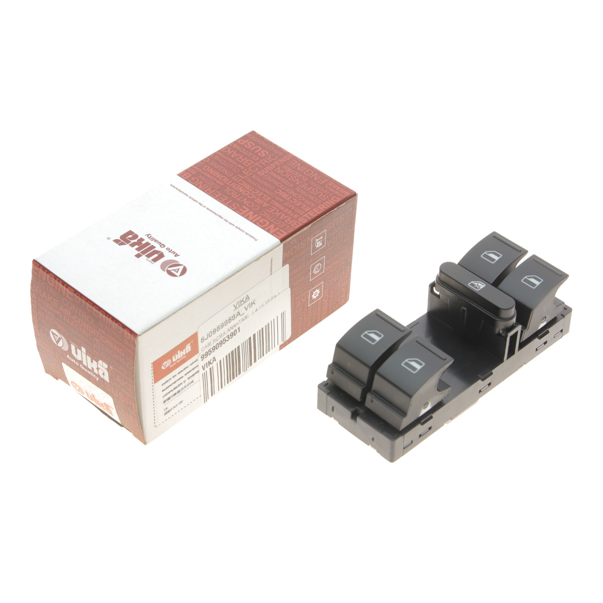Кнопка склопідіймача (L) Skoda Fabia/Roomster 1.2/1.4/1.9 TDI 05-10 (блок) VIKA