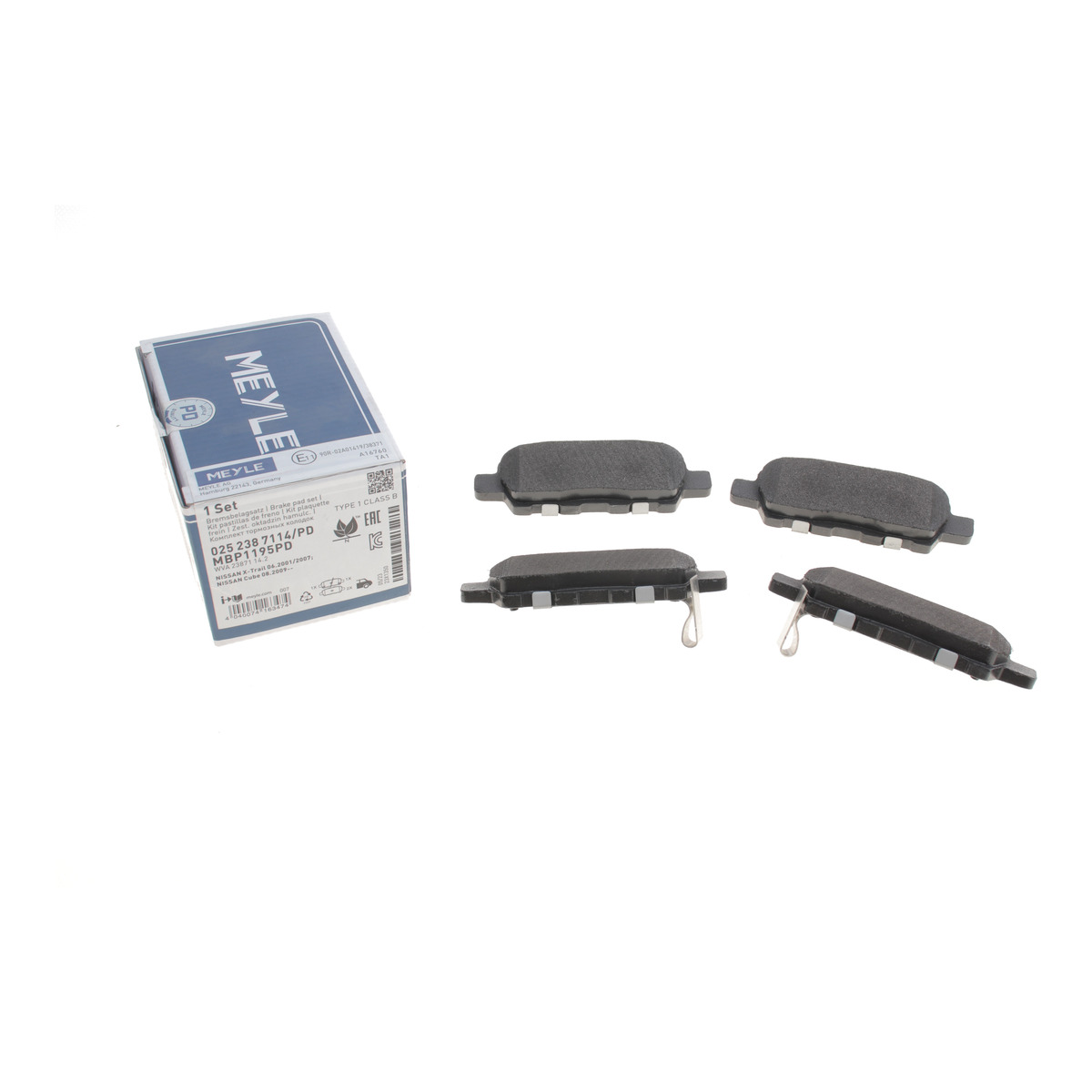 Колодки гальмівні (задні) Renault Koleos/Nissan Juke/Leaf/Qashqai/X-Trail/Suzuki 08- (Akebono) Meyle