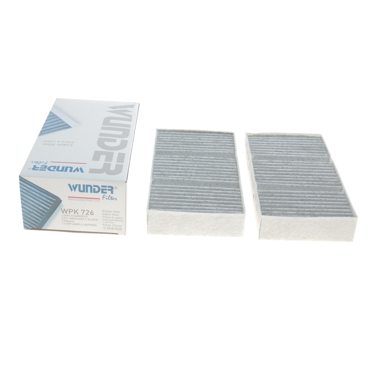 Фільтр салону MB M-class (W166) 11- (вугільний) Wunder Filter