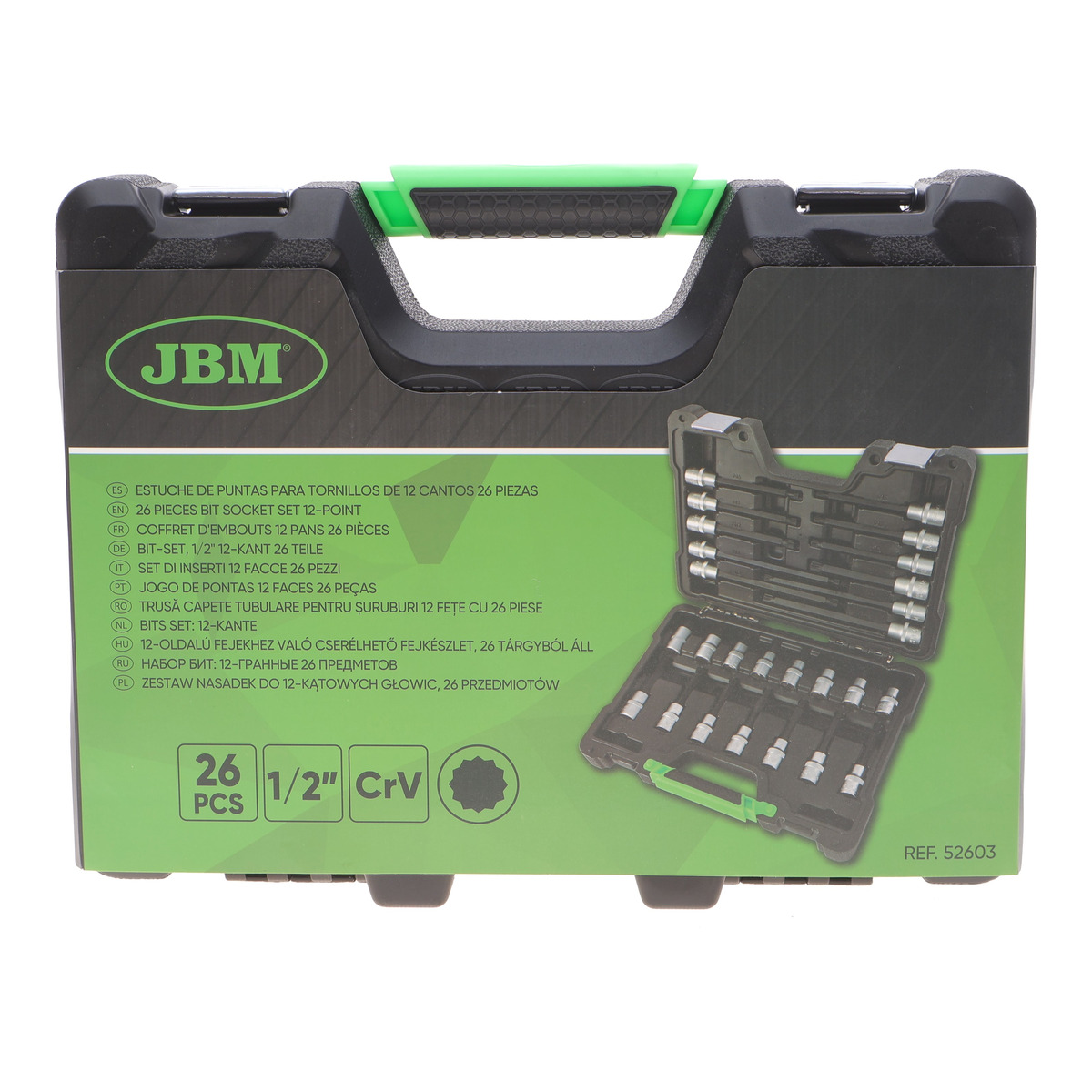 Набір головок 1/2" зі вставками XZN 26 од. JBM