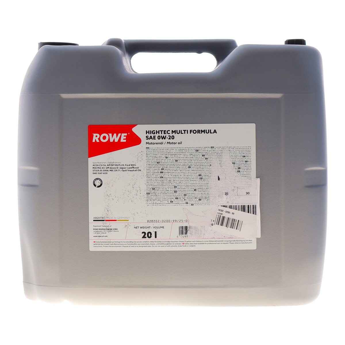 Олива 0W20 HIGHTEC MULTI FORMULA (20L) (MB 229.71/GM dexos D) (ACEA C5/C6) (API SP/SN PLUS) ROWE