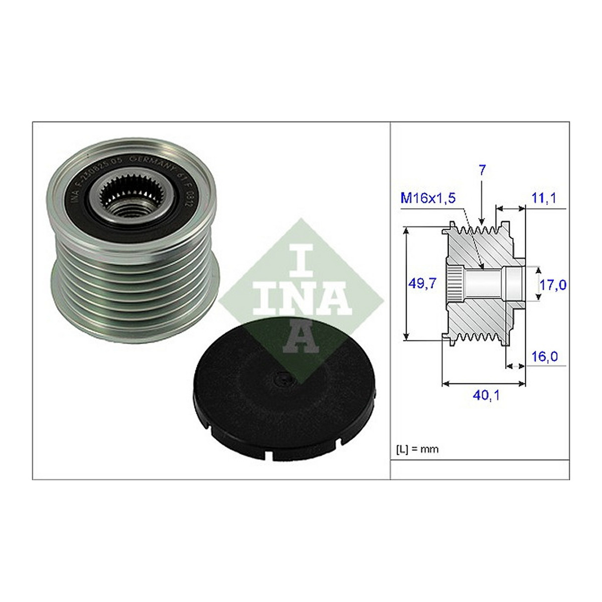 Муфта генератора MB 400CDI G-CLASS/S-CLASS INA (535 0021 10) Schaeffler INA фото 3