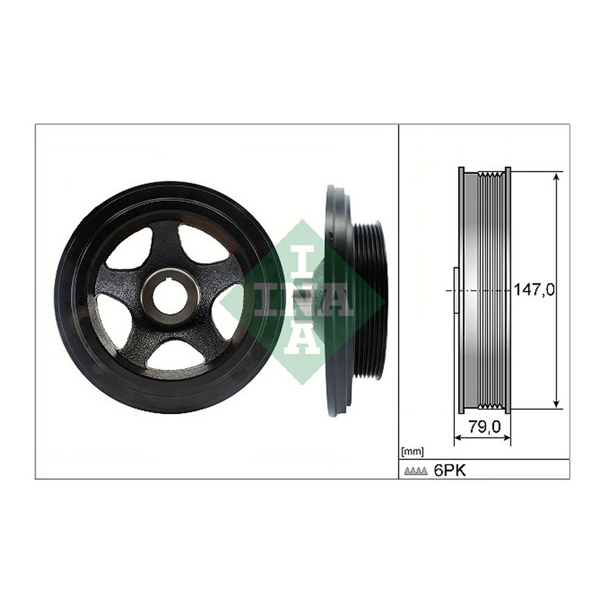 Шків колінвалу MB Sprinter 2.2CDI OM611.981/987, OM646.984-986/989/990 Schaeffler INA