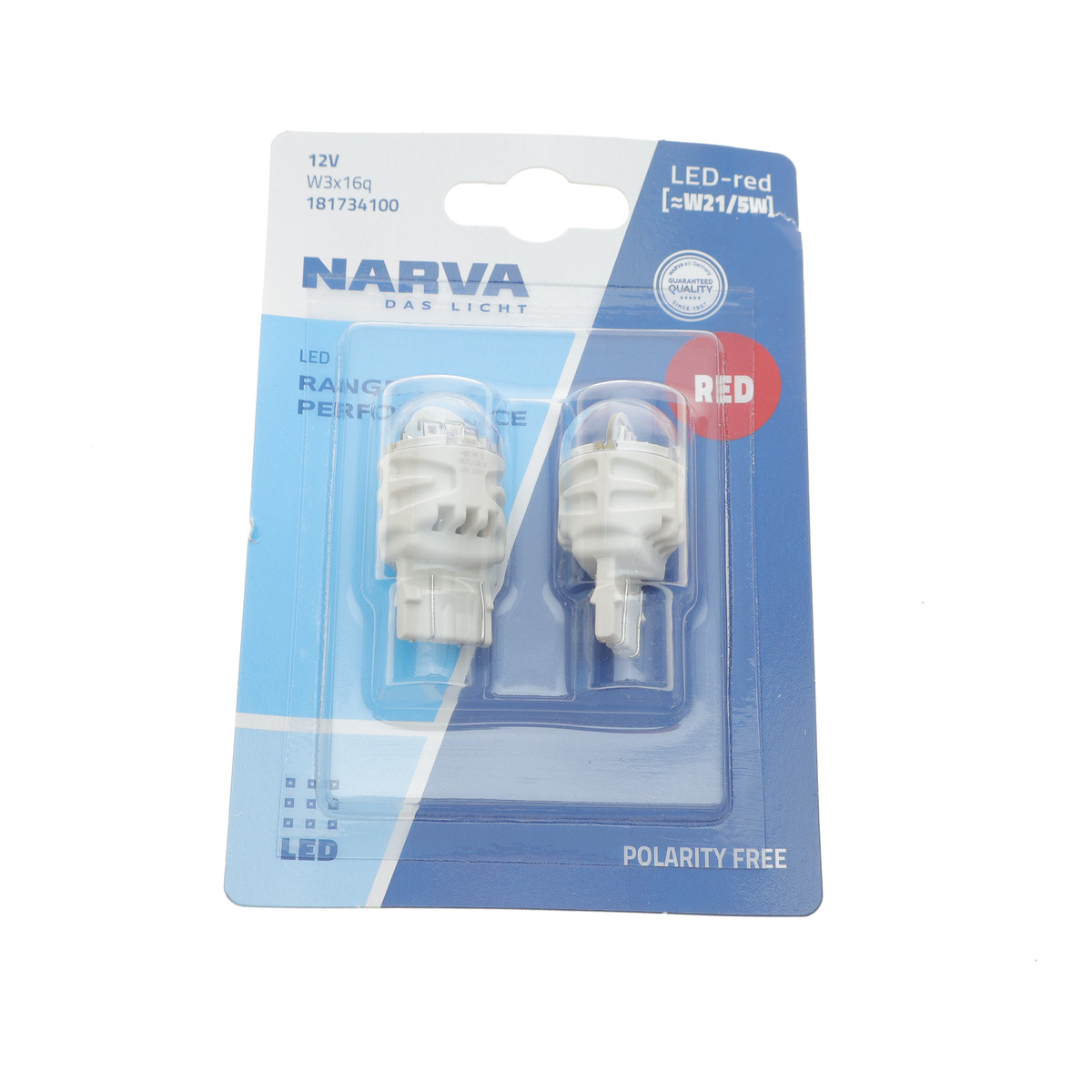 Автолампа W21/5W 12V 1.75/0.65W W3x16q LED (червона) (К-кт 2 шт.) Narva