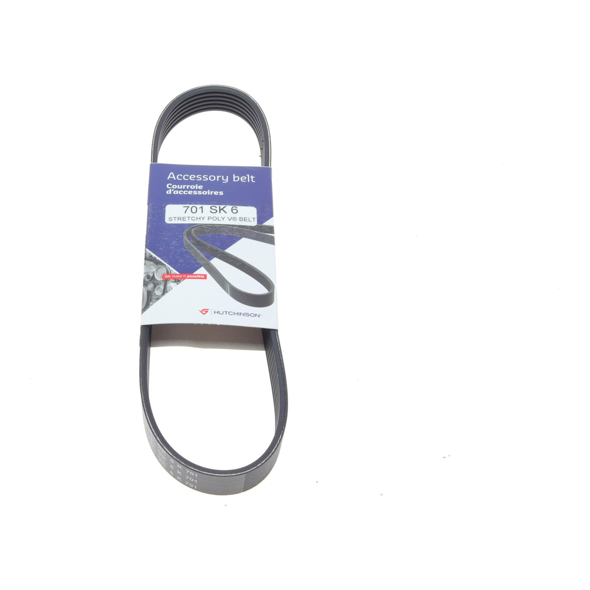Ремінь генератора Seat Ibiza 15-/VW Polo 1.0/1.6 14-/Skoda Fabia 14- (6PK701) Hutchinson