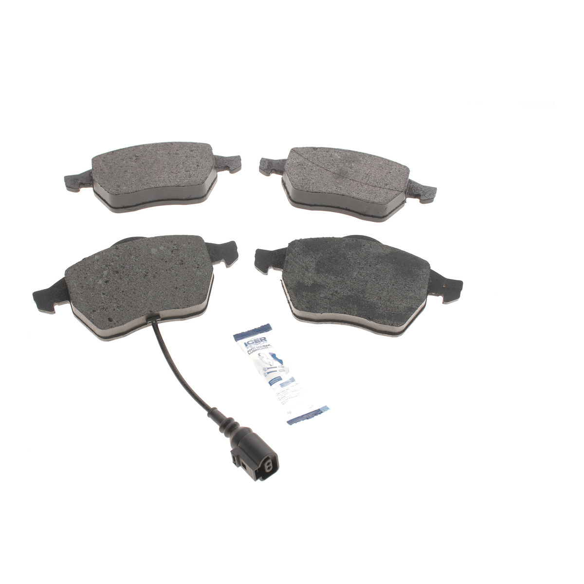 Колодки гальмівні (передні) Audi A3/TT/Seat Leon/Skoda Octavia/VW Golf 96-10/Polo 05-09 (+датчик) Icer