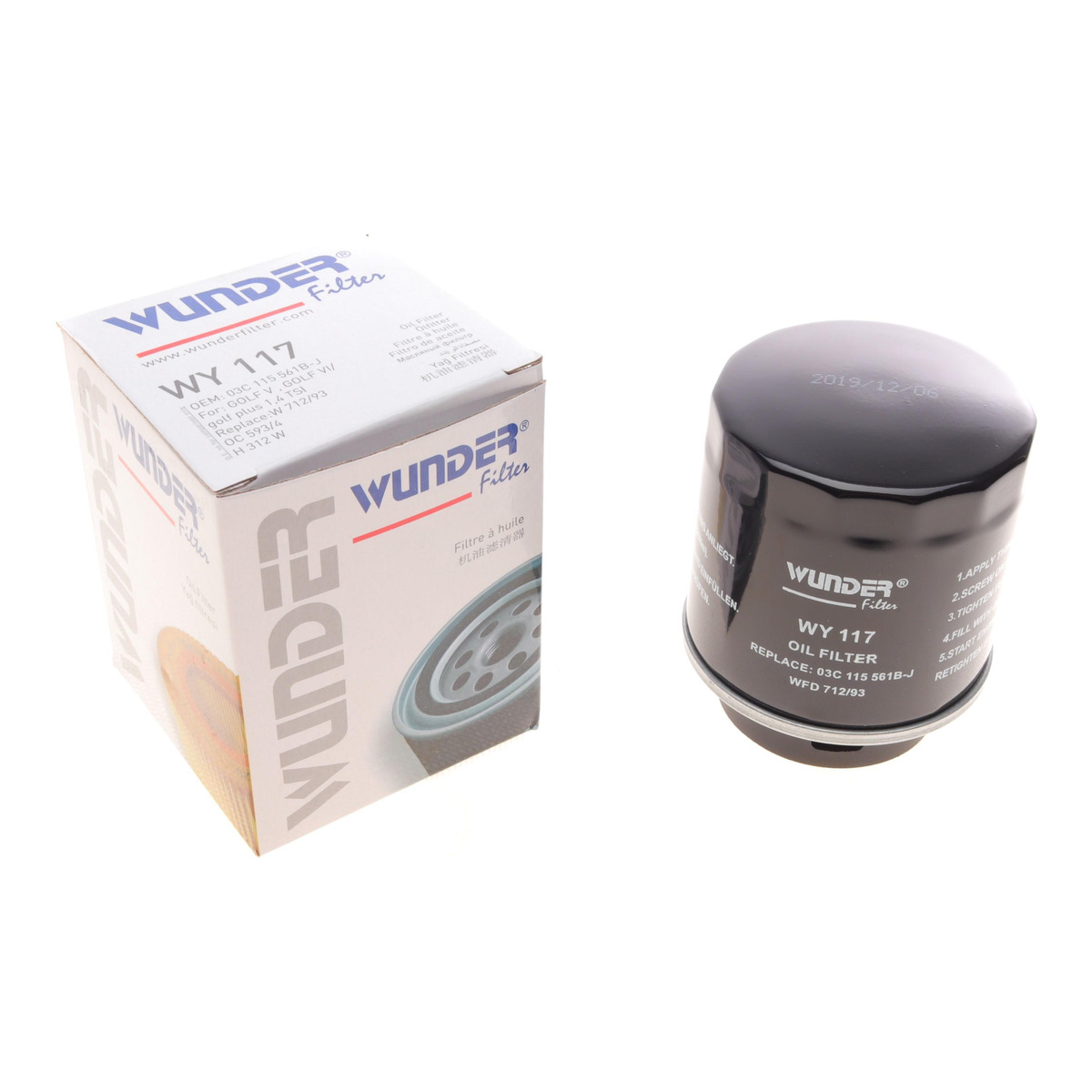 Фільтр масляний VW Golf 1.2/1.4 TSI 07-13/Jetta/Passat 1.4 TSI 07-10 Wunder Filter