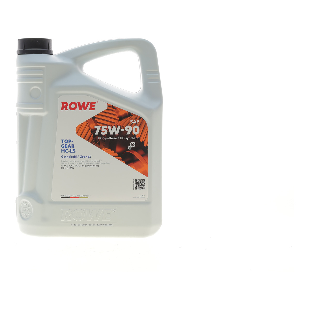 Олива 75W90 HIGHTEC TOPGEAR HC-LS (5L) (MIL-L 2105D) (API GL-4/GL-5/GL-5 LS) ROWE