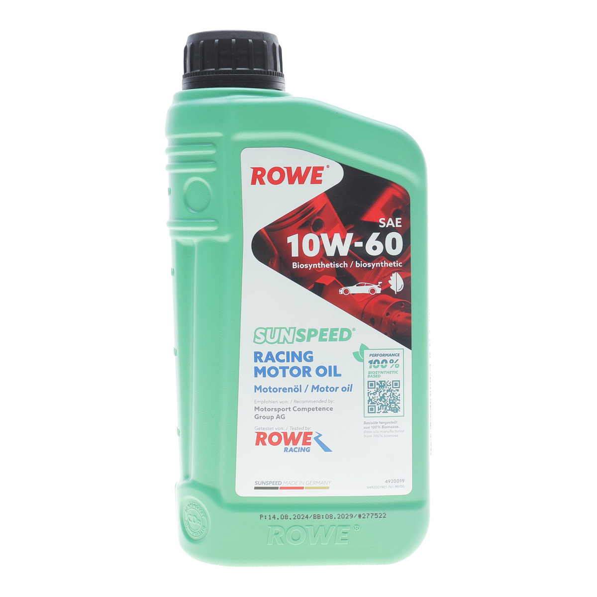 Олива 10W60 SUNSPEED RACING MOTOR OIL (1L) MULTI-ESTER TECHNOLOGY ROWE