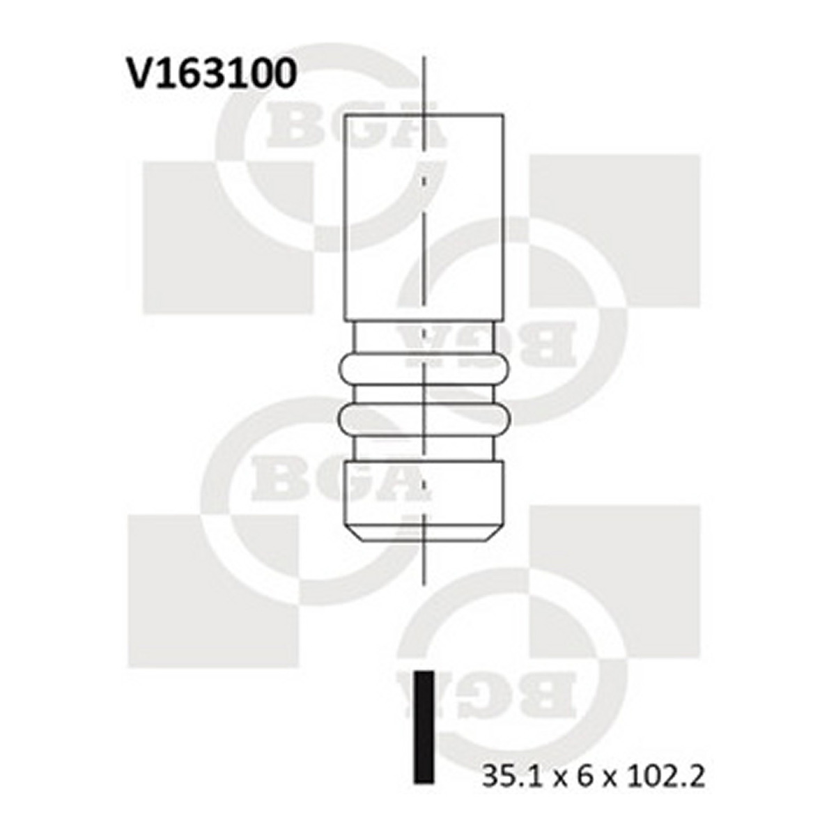 Клапан впуск. ASTRA G/VECTRA/SAAB 9-3 2.0/2.2i 00-