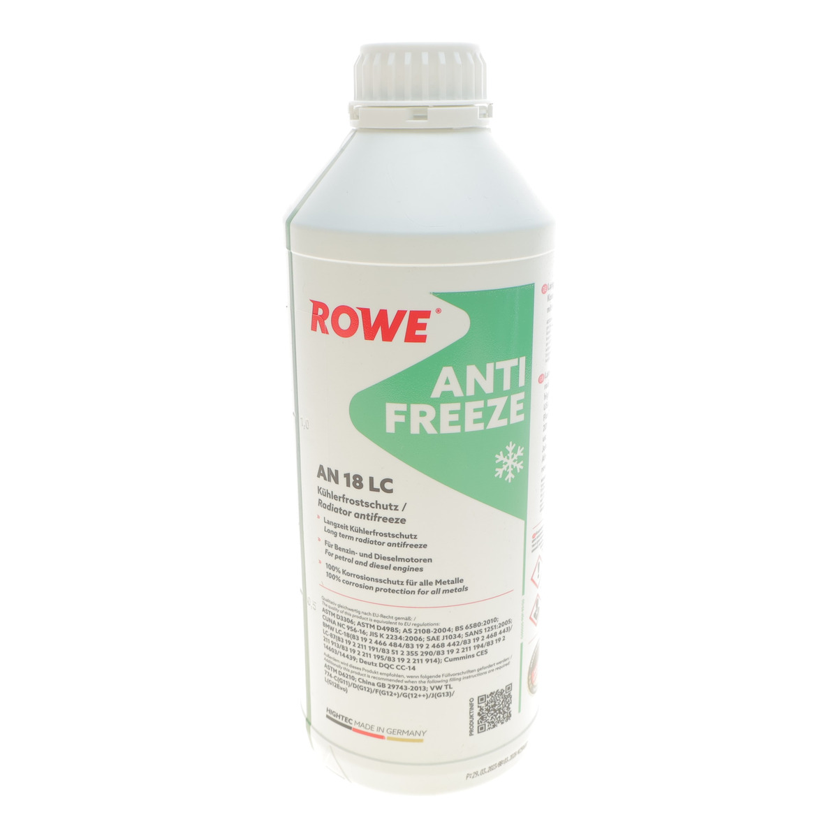 Антифриз (зелений) 1.5L HIGHTEC ANTIFREEZE COOLANT AN 18 LC (1:1=-37°C) (концентрат) ROWE