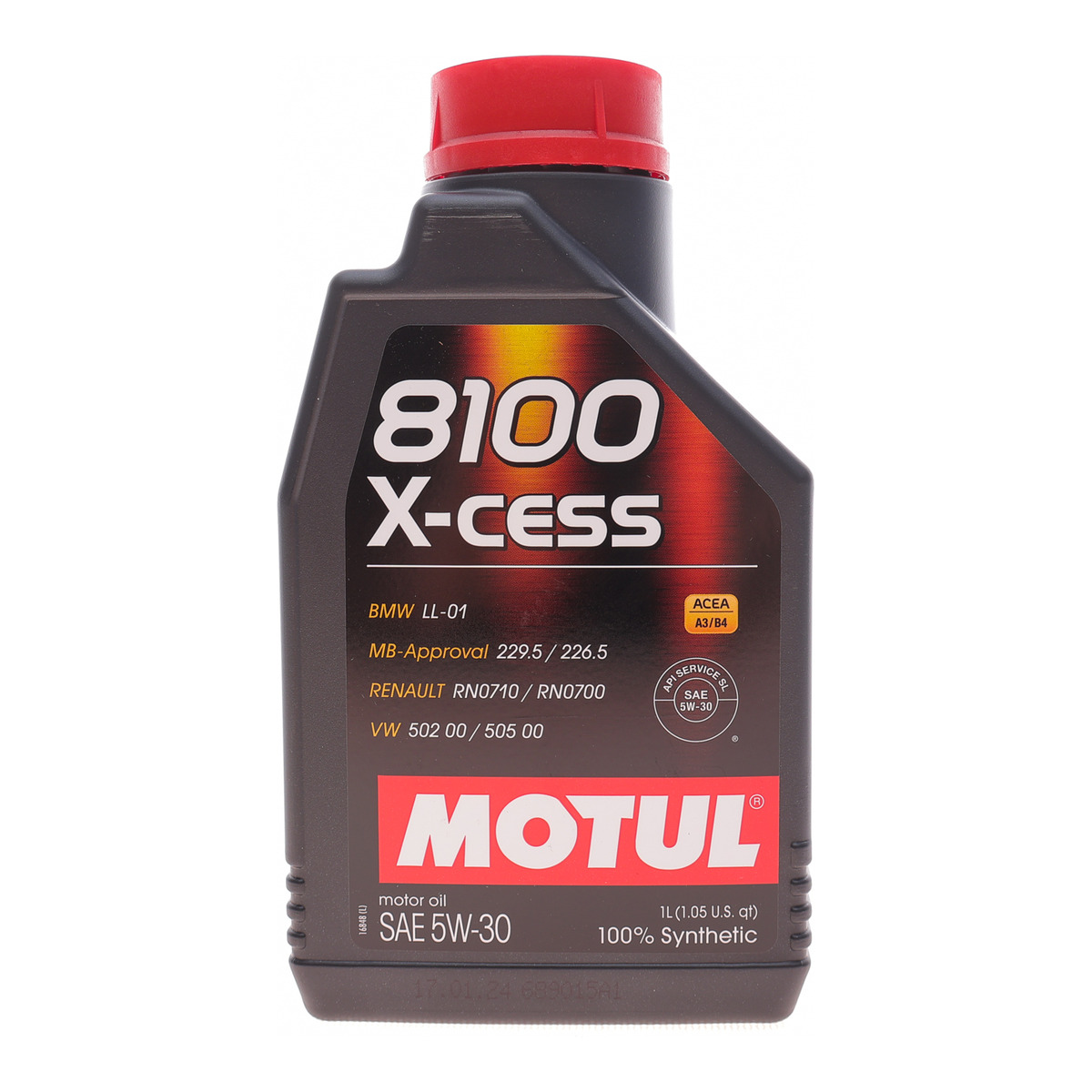 Олива 5W30 X-cess 8100 (1л) (VW 502 00/505 00/MB 229.5/226.5/RN0710-0700/LL-01) (108944) Motul