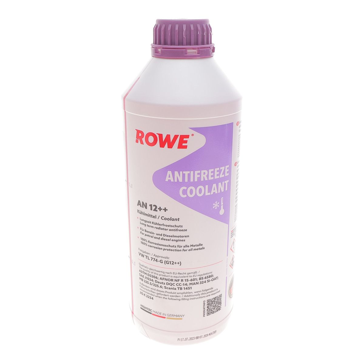 Антифриз (фіолетовий) G12++ (1.5L) HIGHTEC ANTIFREEZE COOLANT AN 12++ (концентрат) ROWE