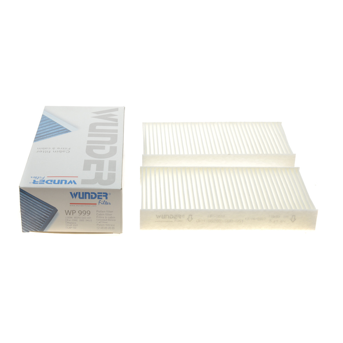 Фільтр салону Honda Civic 1.3/2.0i 01-05 (к-кт 2 шт.) Wunder Filter