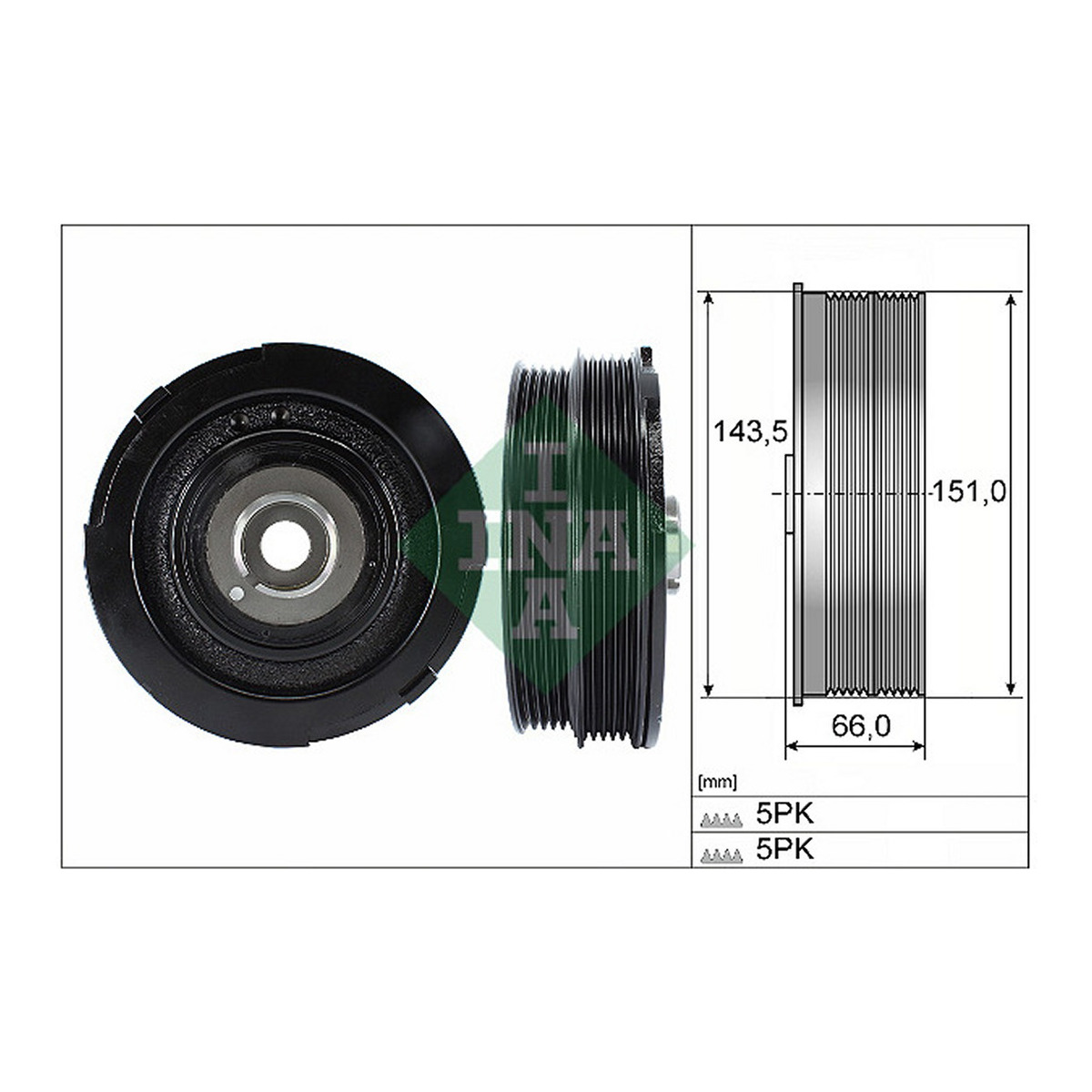 Шків колінвалу BMW 5 (E39) 520d 00-03, M47 D20 (204D1) Schaeffler INA фото 3