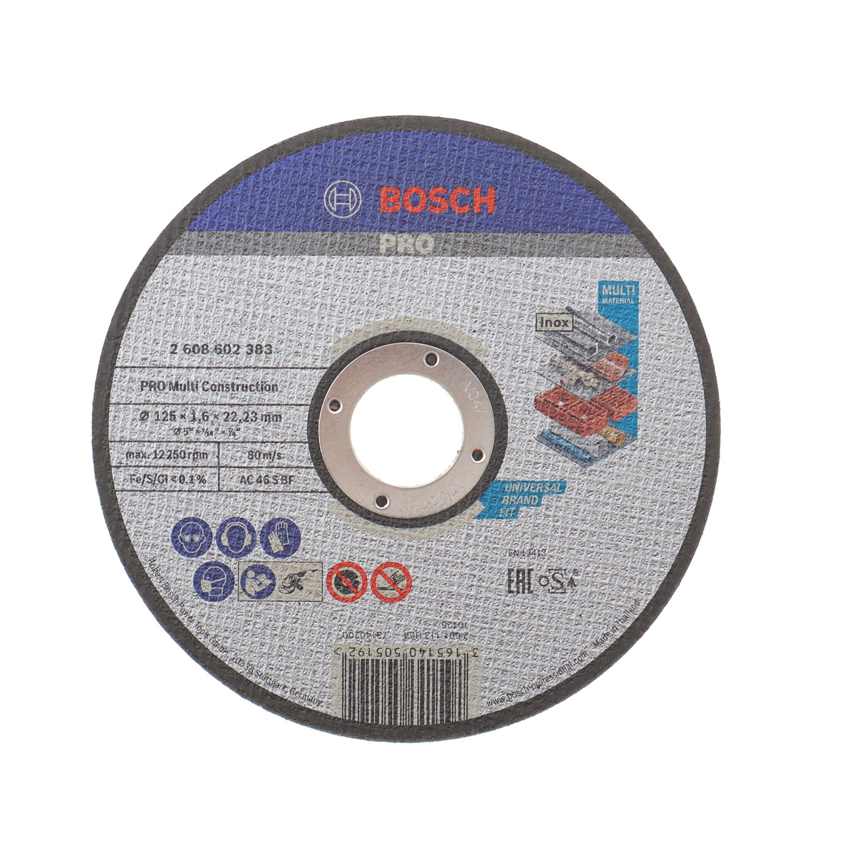 Круг відрізний 125 x1.6x22,23 мм PRO Multi Material (універсальний) Bosch