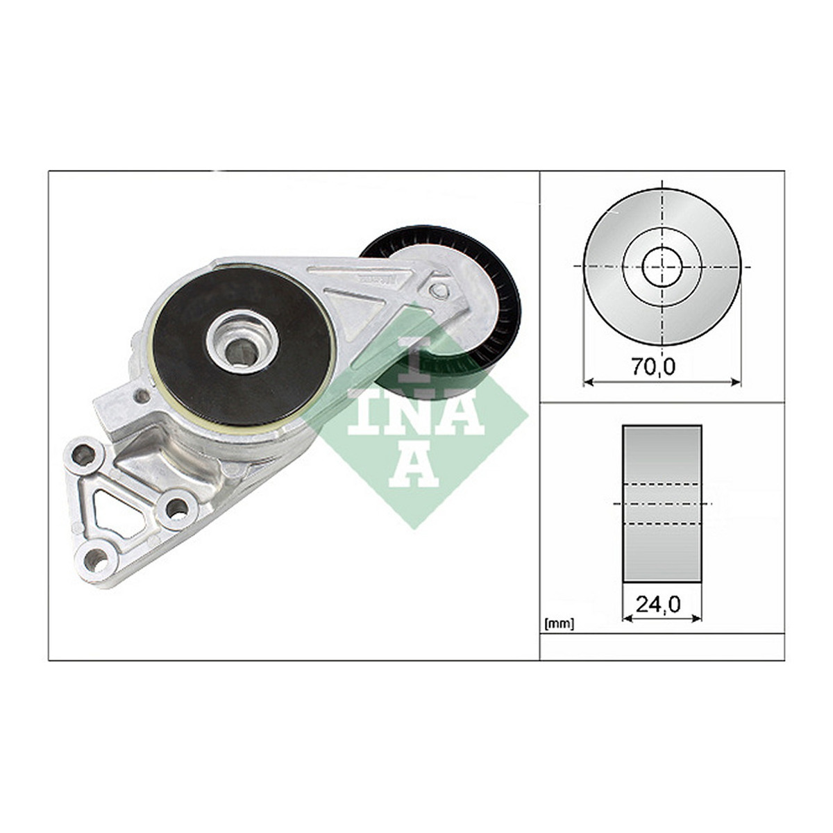 Натяжник ременя генератора VW T5 2.0 03-/Caddy III 1.6/2.0 BiFuel/EcoFuel 04-15 (70x24) Schaeffler INA фото 3