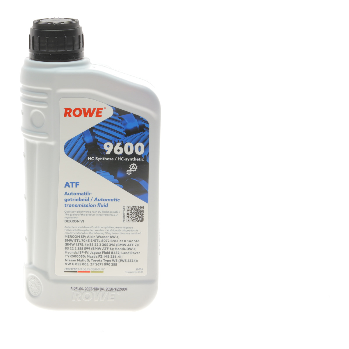 Олива HIGHTEC ATF 9600 (1L) (DEXRON VI/BMW ETL 7045 E/ETL 8072 B/MB 236.41) (червоний) ROWE