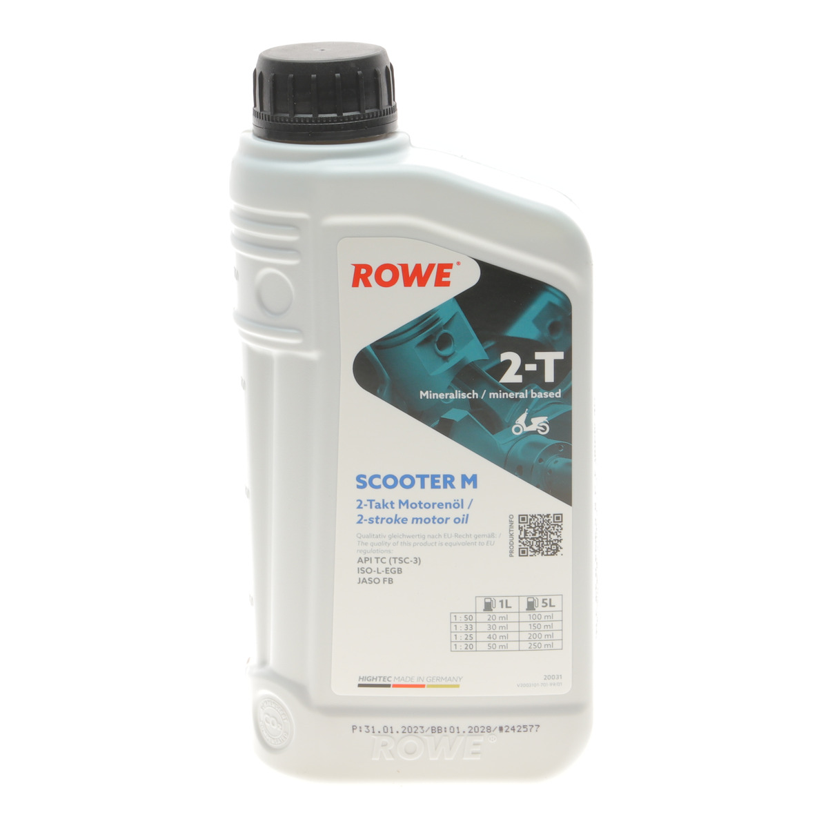 Олива HIGHTEC 2T SCOOTER M (1L) (ISO-L-EGB/JASO FB) (API TC (TSC-3) ROWE