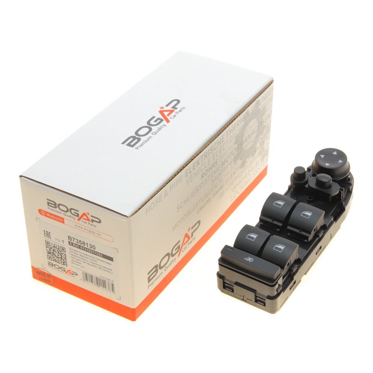 Кнопка склопідіймача (L) BMW 3 (E90) 03-11 M47/M57/N45/N47/N52/N53/N54/N55/N57 (блок) BOGAP