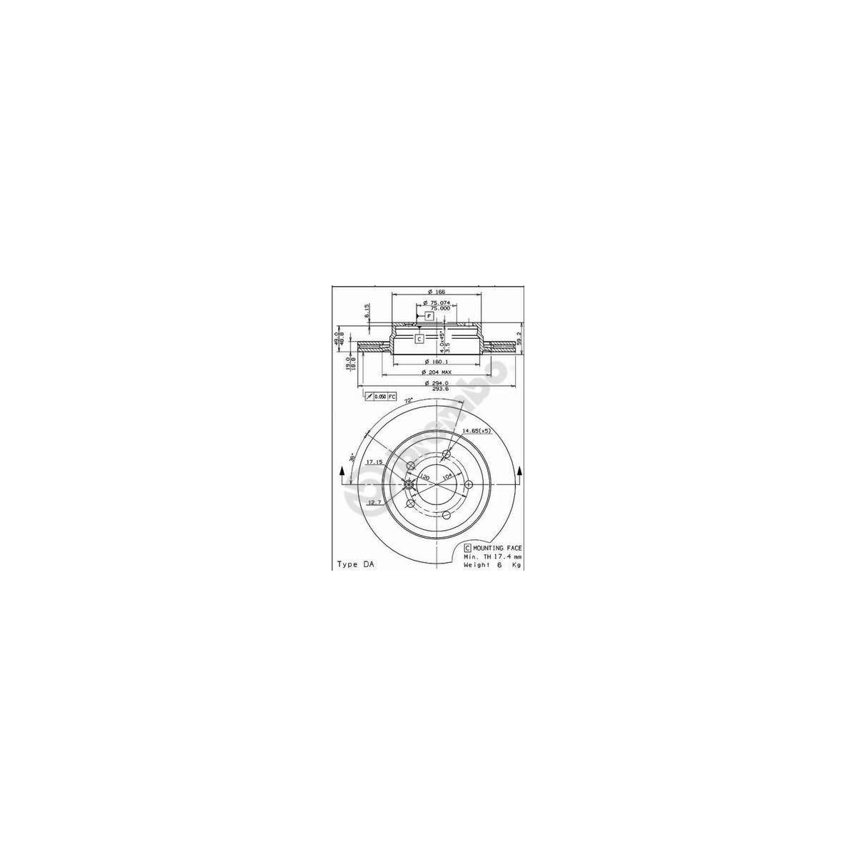 Гальмівний диск пер. Carisma/S40/V40 95- (281x46mm)