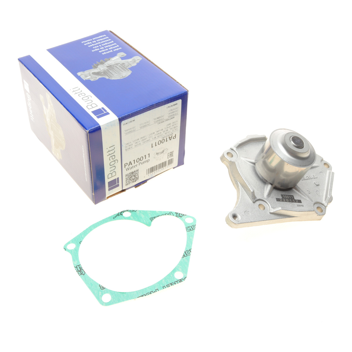 Помпа води Renault Kangoo/Megane/Scenic/Clio/Nissan Almera/Kubistar/Micra 1.5dCi 01- (B/B) (10 лоп) Bugatti