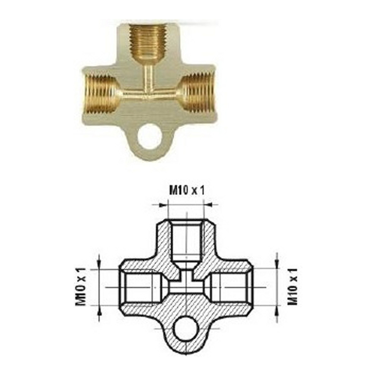 Трійник (M10x1/M10x1)