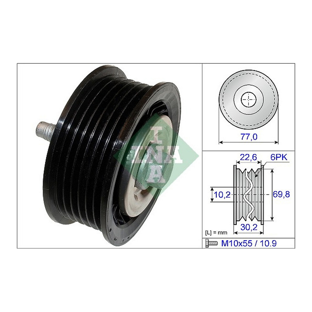 Ролик генератора Opel Insignia A (G09) 2.0 CDTI, 07/08 - 03/17 Schaeffler INA