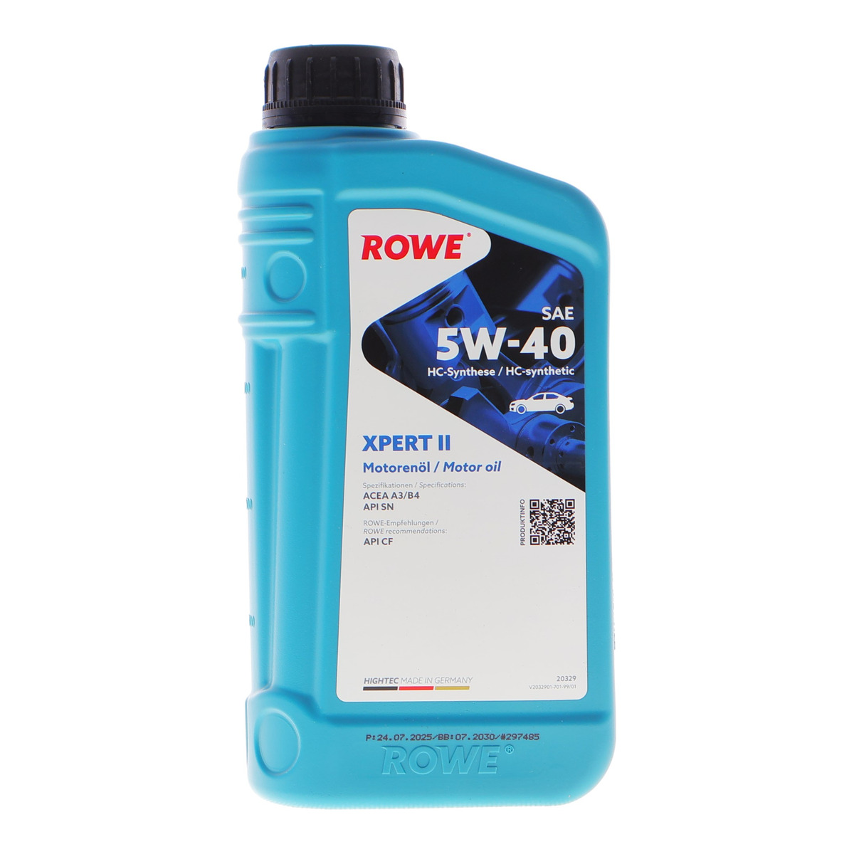 Олива 5W40 HIGHTEC XPERT II (1L) (ACEA A3/B4 ) (API SN/CF) ROWE