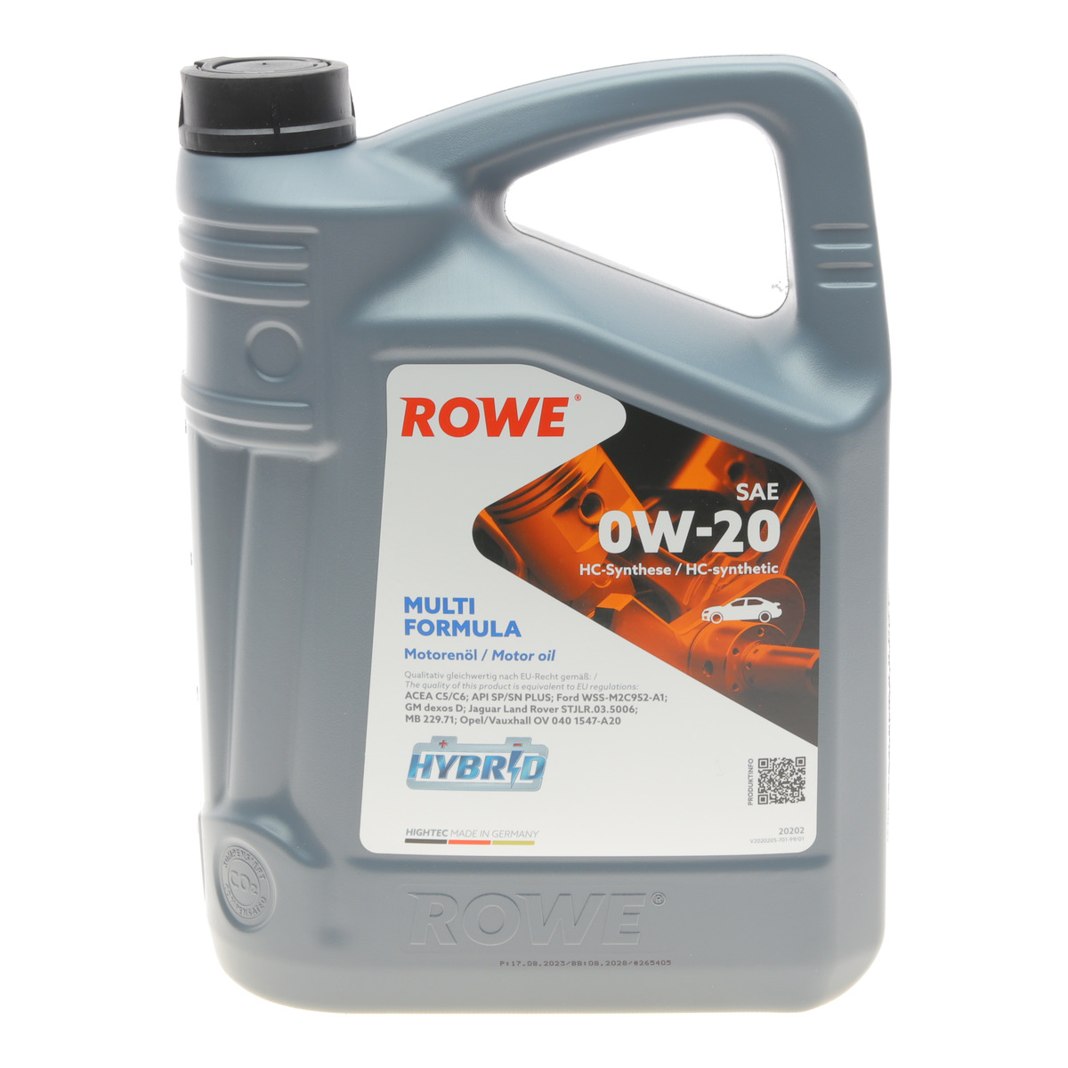 Масло 0W20 HIGHTEC MULTI FORMULA (5L) (MB 229.71/GM dexos D) (ACEA C5/C6) (API SP/SN PLUS)