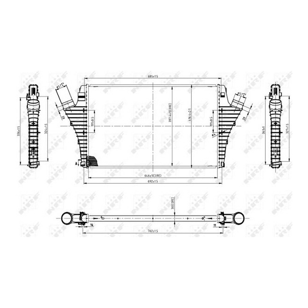 Радиатор интеркулера Opel Vectra/Signum 2.0T/2.2DTI 02-08/Cadillac BLS 2.0T 06- фото 3